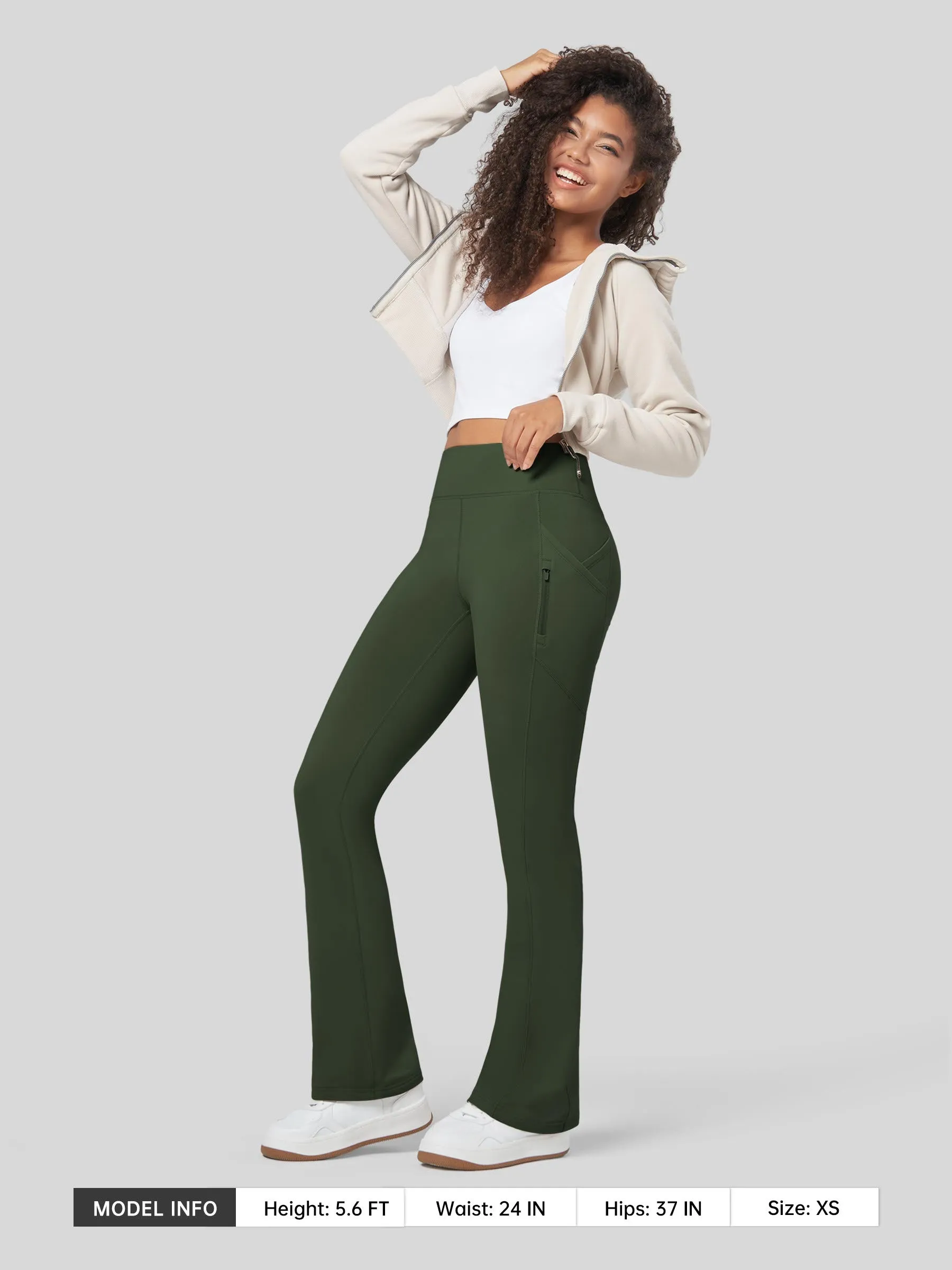 Women's Fleece Bootcut Yoga Pants-29 inch