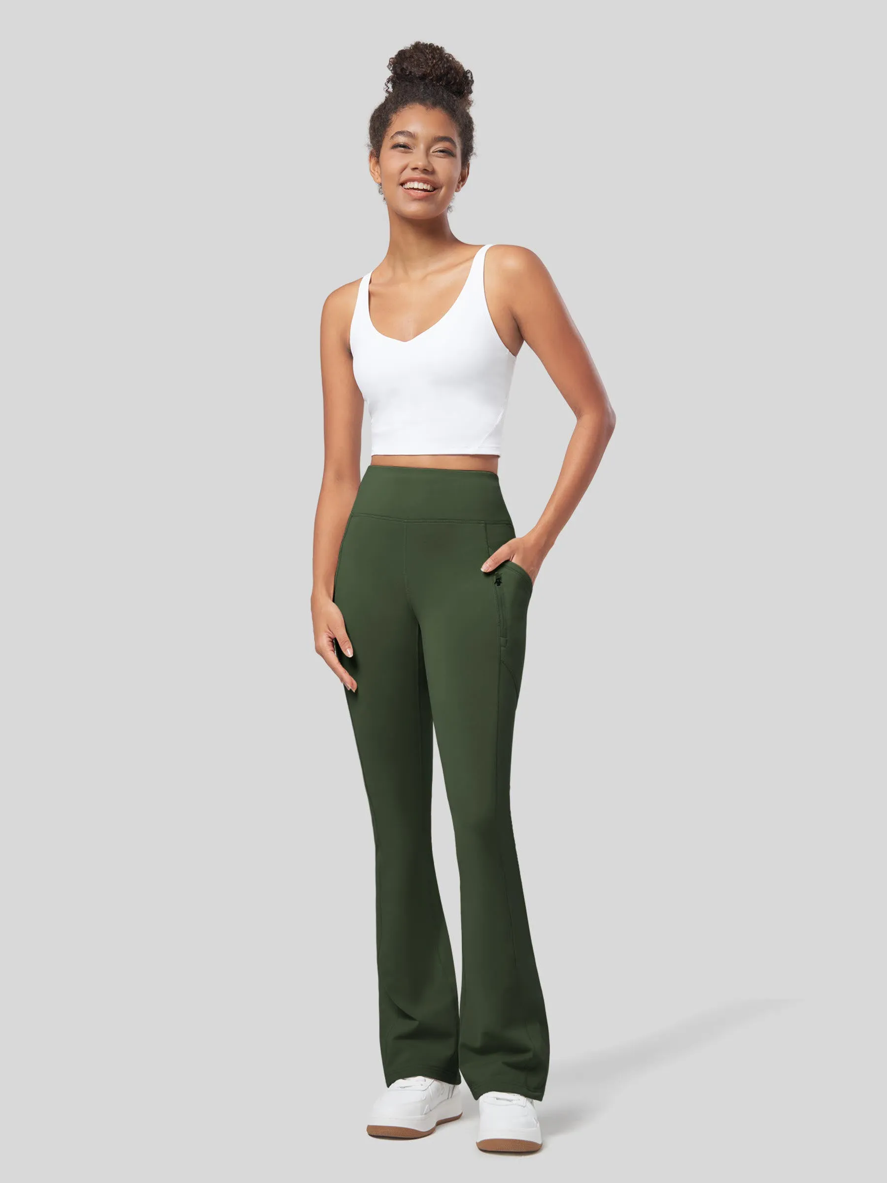 Women's Fleece Bootcut Yoga Pants-29 inch