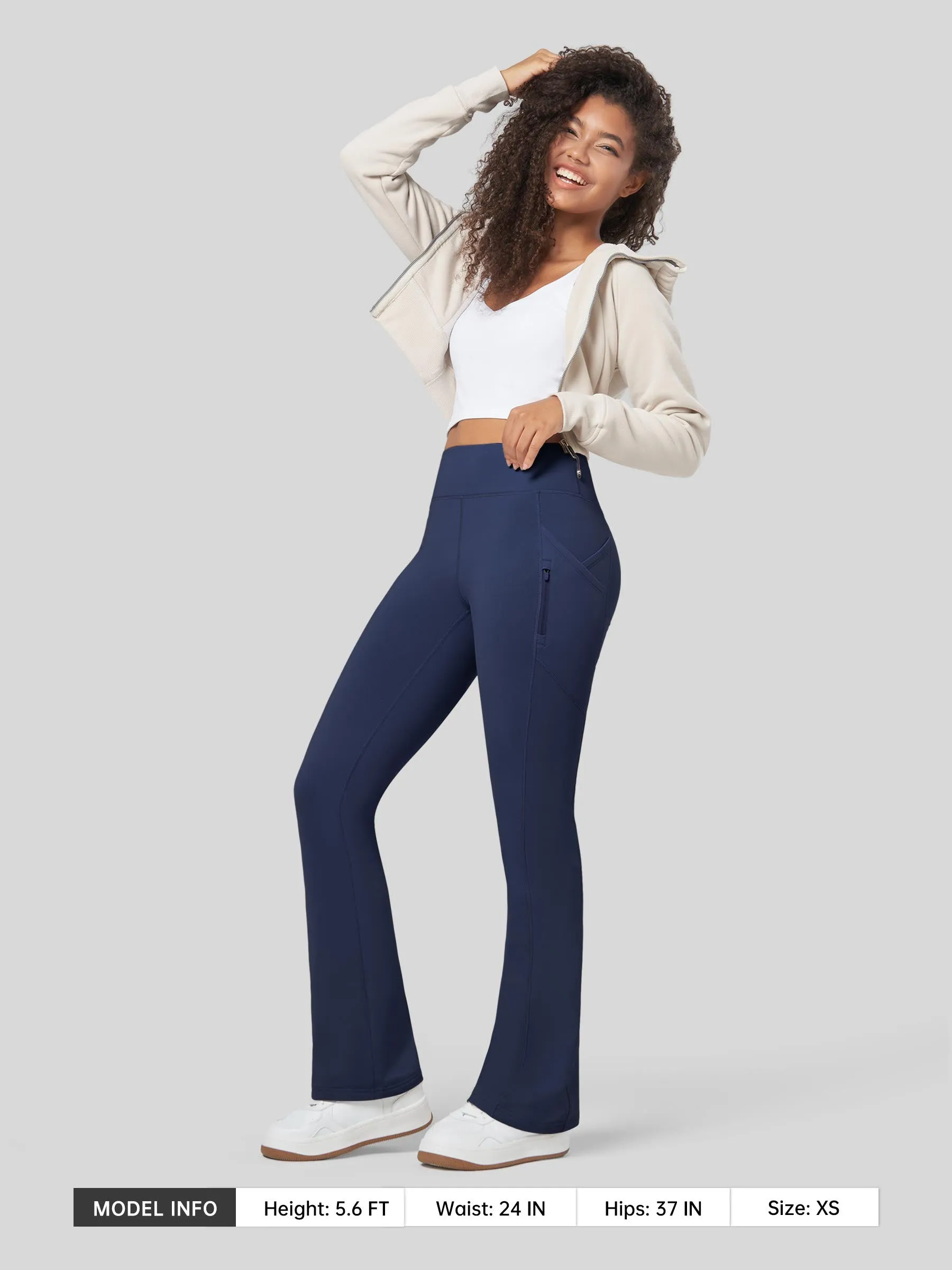 Women's Fleece Bootcut Yoga Pants-29 inch