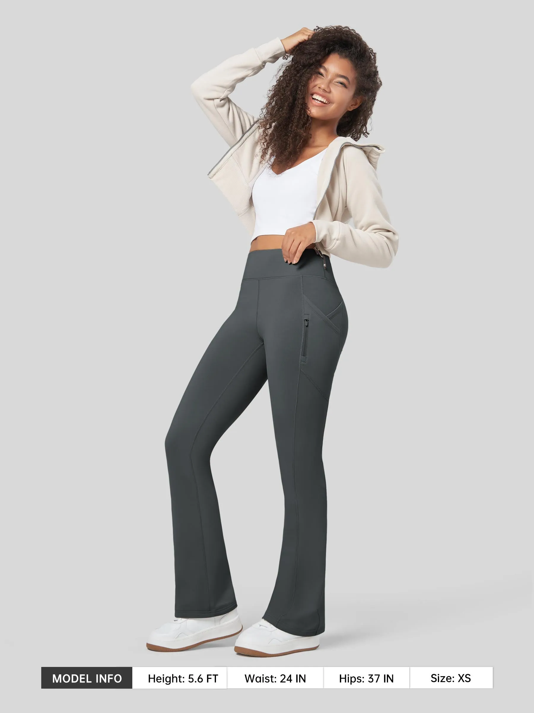 Women's Fleece Bootcut Yoga Pants-29 inch
