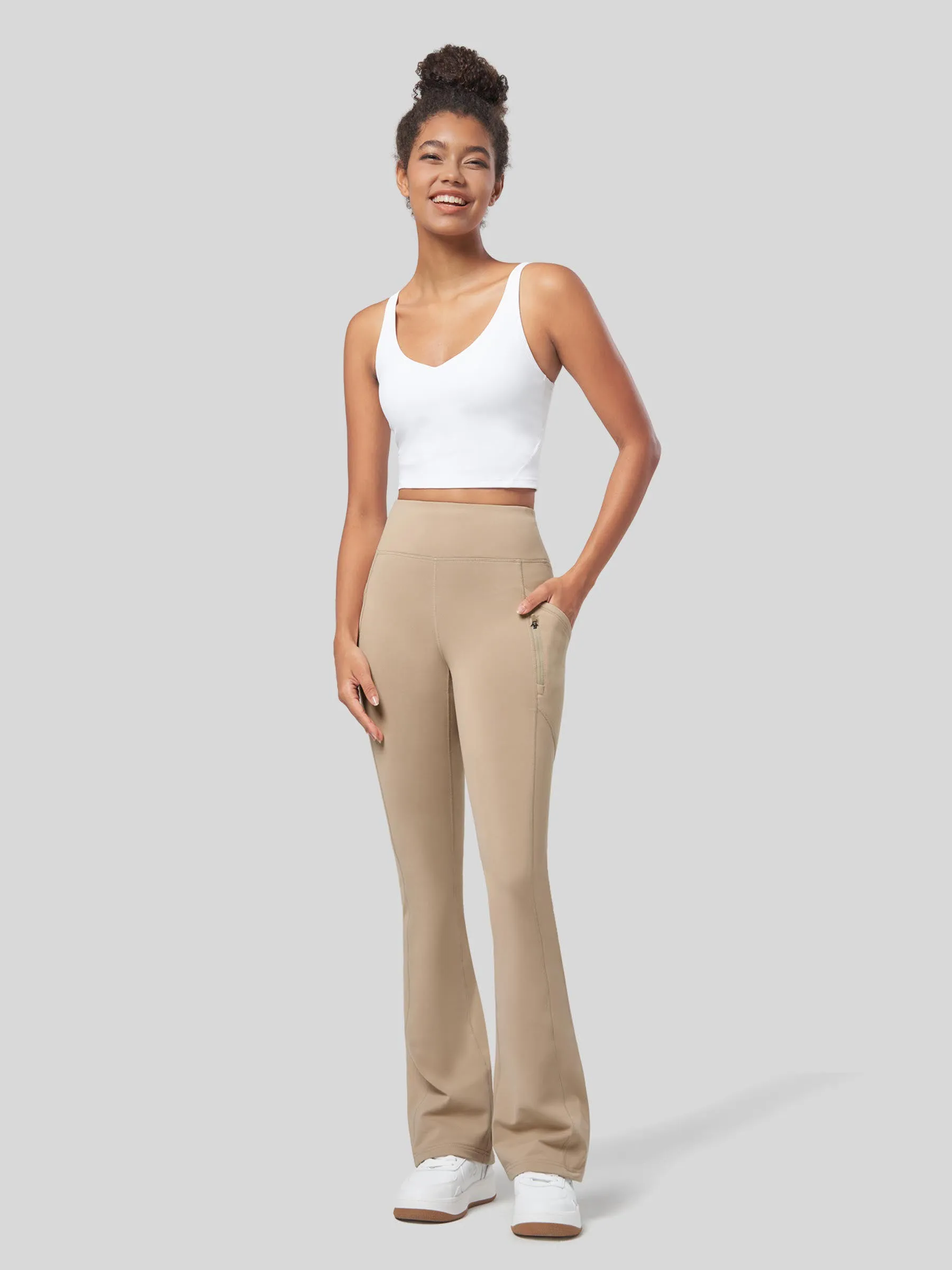 Women's Fleece Bootcut Yoga Pants-29 inch