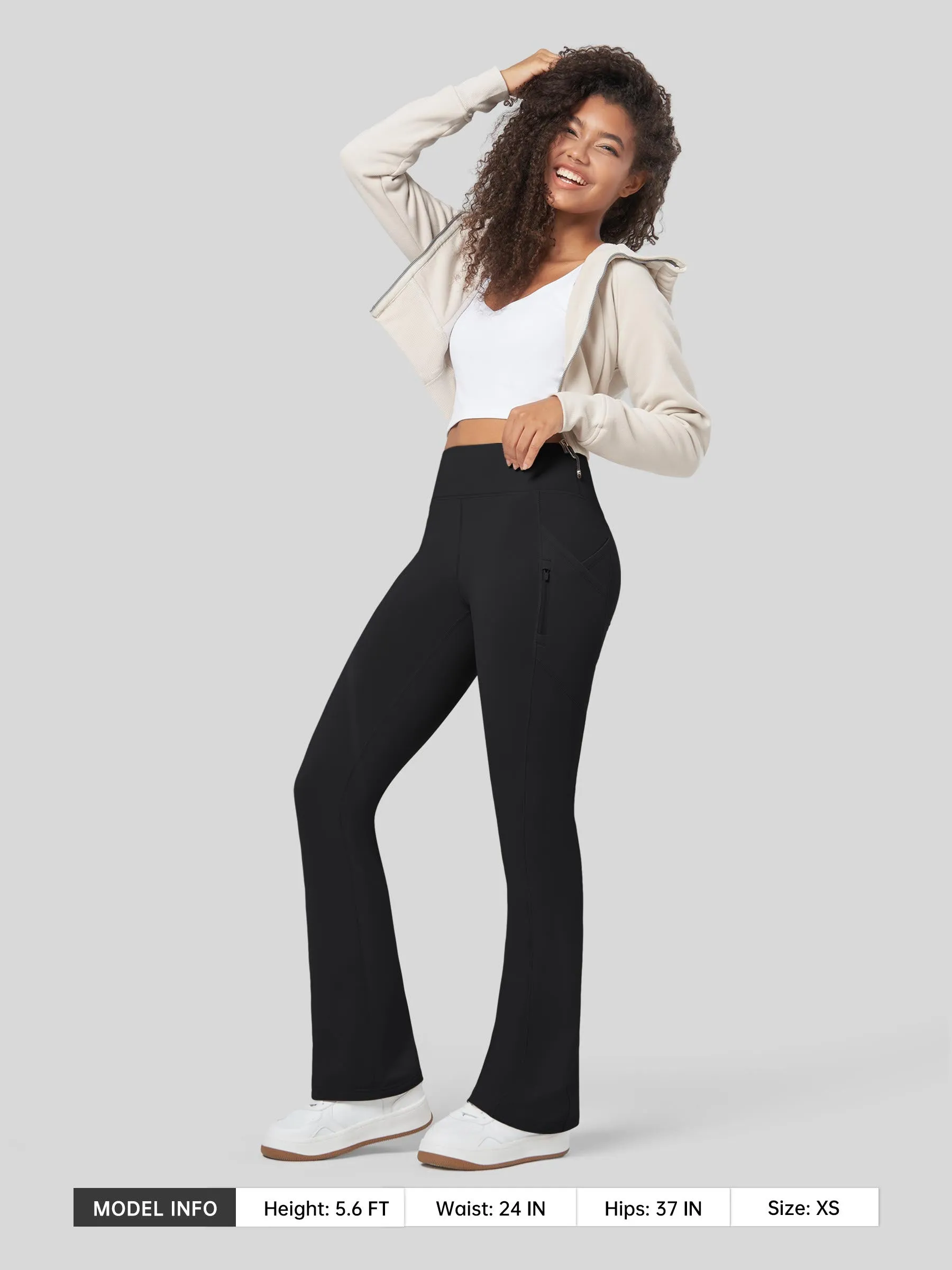 Women's Fleece Bootcut Yoga Pants-29 inch
