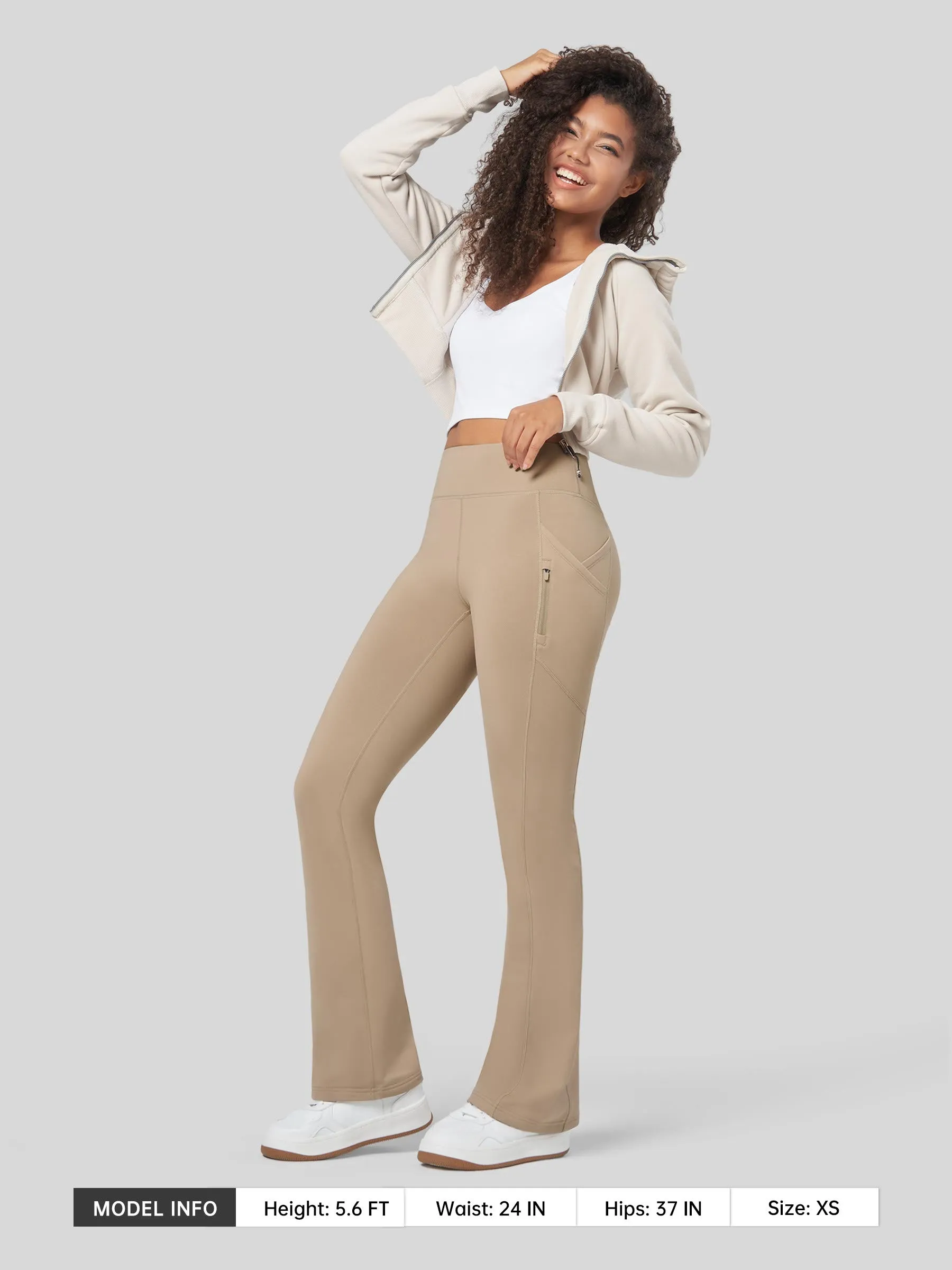 Women's Fleece Bootcut Yoga Pants-29 inch
