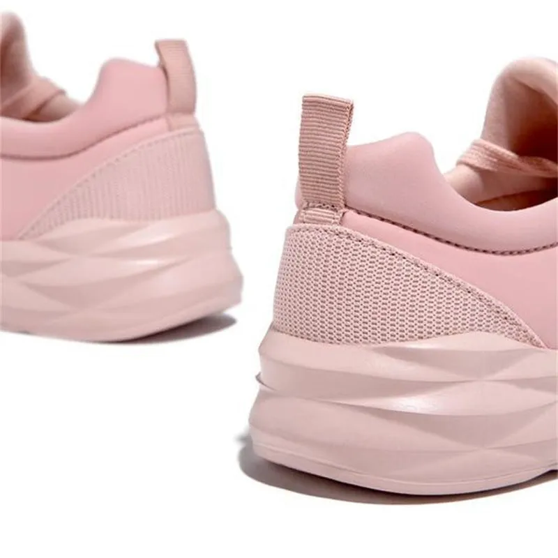 Women's fly knit sneakers lace-up tennis shoes summer lightweight running shoes