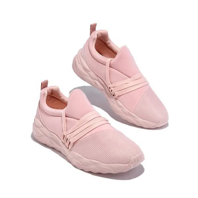 Women's fly knit sneakers lace-up tennis shoes summer lightweight running shoes