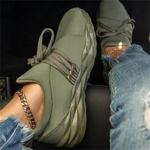 Women's fly knit sneakers lace-up tennis shoes summer lightweight running shoes