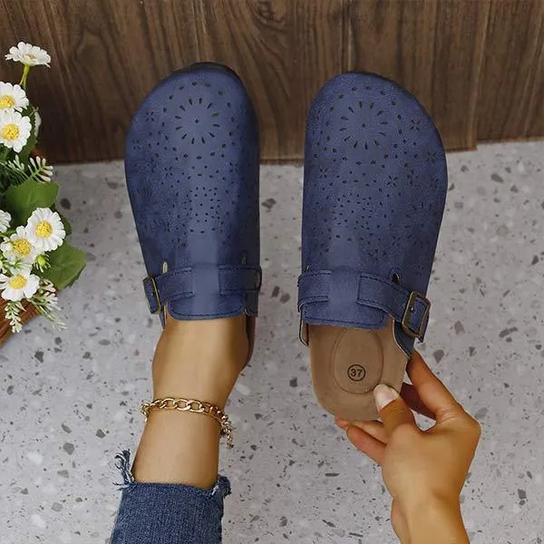 Women's Laser-Cut Floral Slides 15061503C