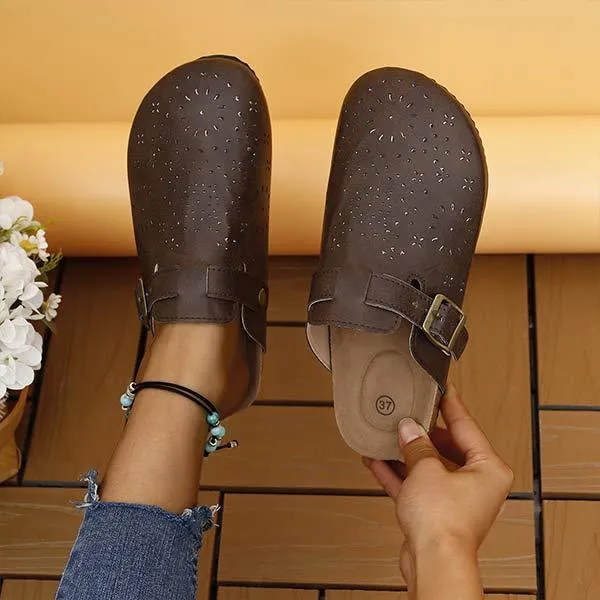Women's Laser-Cut Floral Slides 15061503C