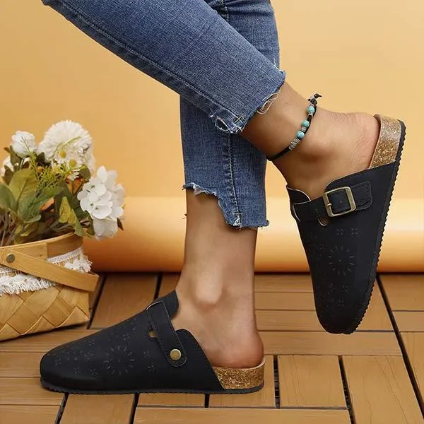 Women's Laser-Cut Floral Slides 15061503C