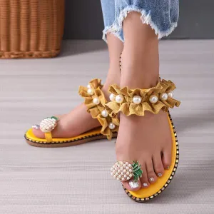 Women's Pineapple Thong Slippers 18342836C