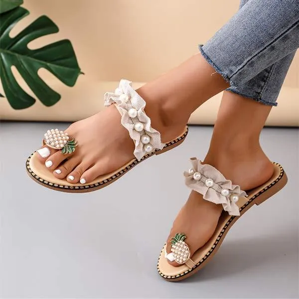 Women's Pineapple Thong Slippers 18342836C