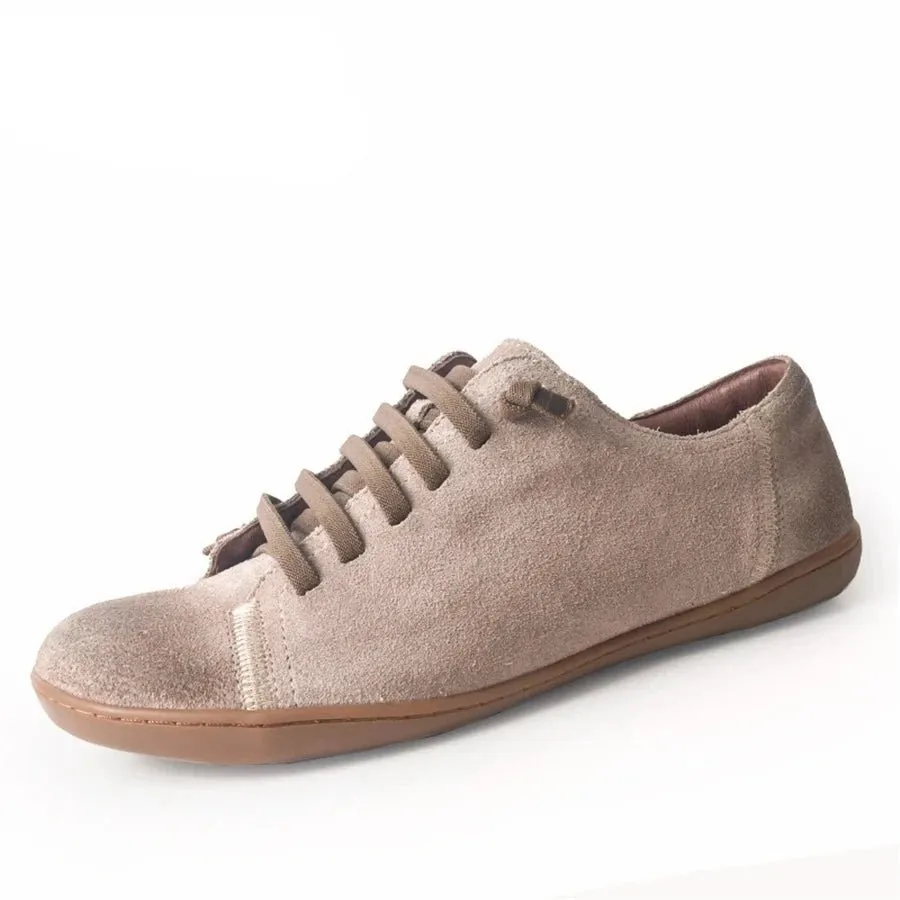 Women's Suede Leather Barefoot Flats - Casual Spring Shoes