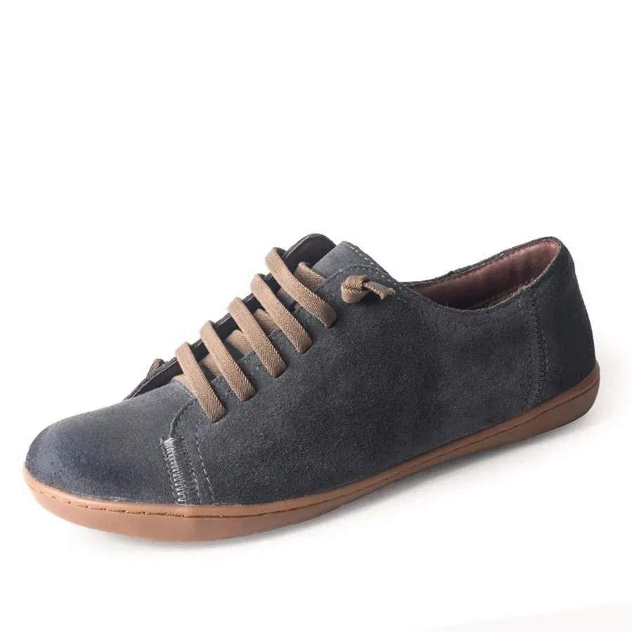Women's Suede Leather Barefoot Flats - Casual Spring Shoes
